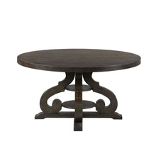 Brown Round Dining Table for Kitchen and Dining Room, Seats Four Comfortably
