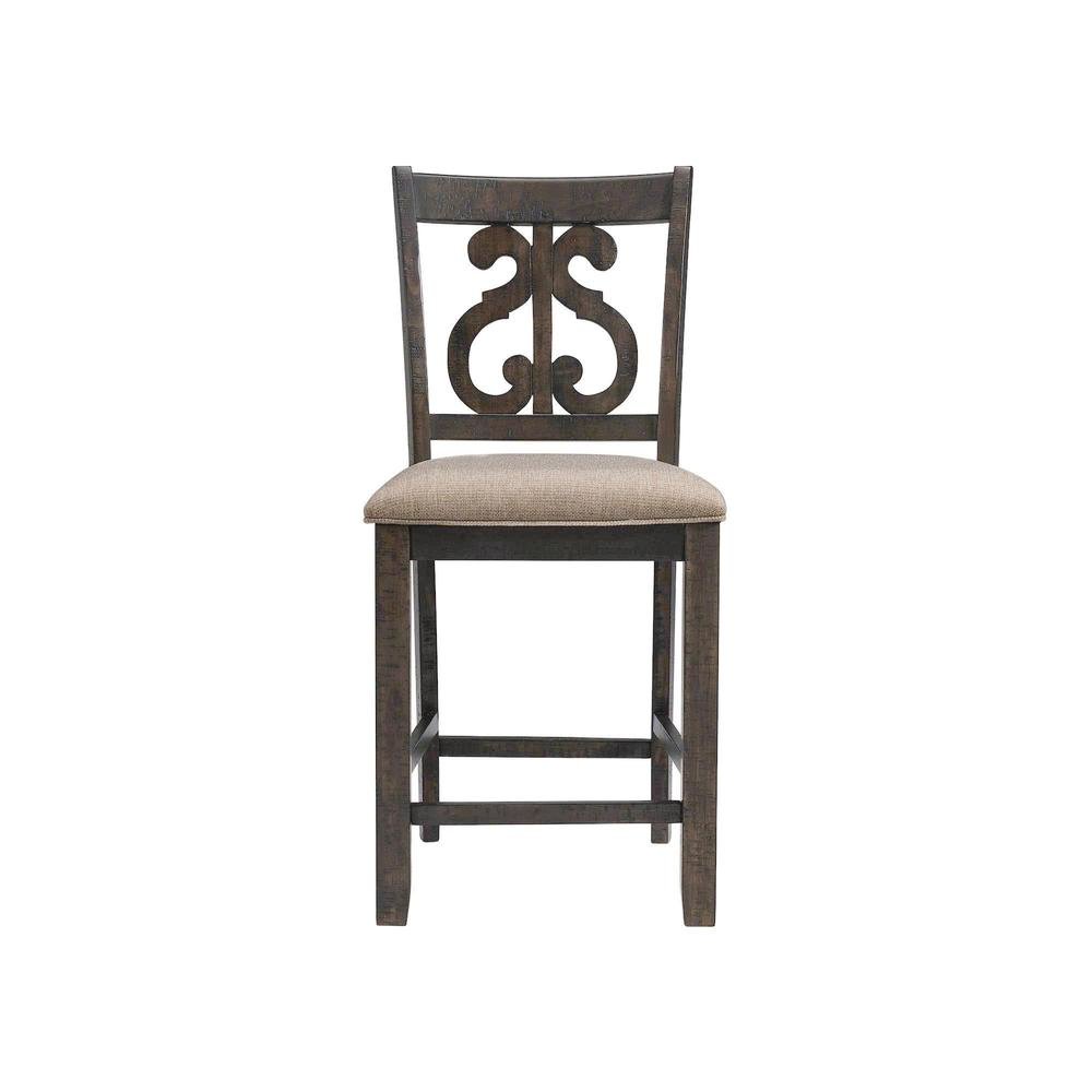Swirl Back Wooden Dining Chairs for Kitchen and Dining in Brown Finish
