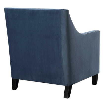 Marine Blue Upholstered Accent Chair for Living Room or Bedroom Seating
