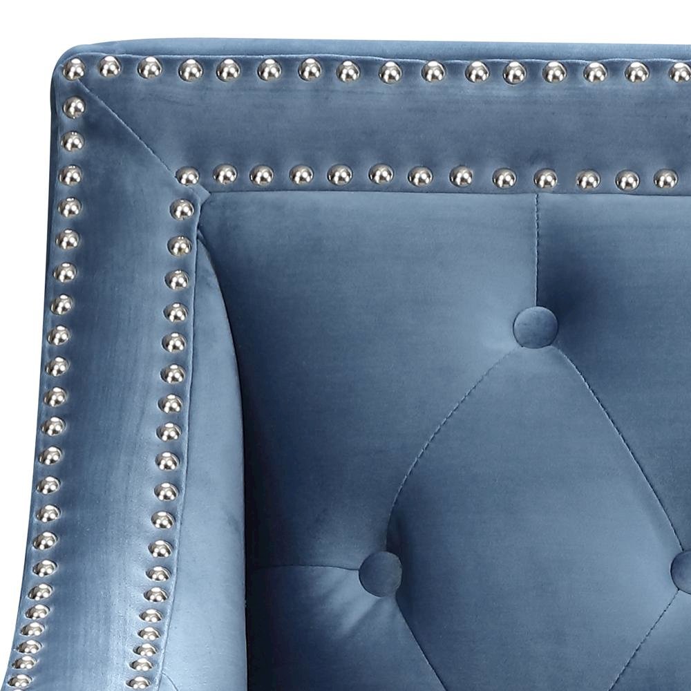 Marine Blue Upholstered Accent Chair for Living Room or Bedroom Seating