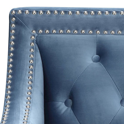 Marine Blue Upholstered Accent Chair for Living Room or Bedroom Seating