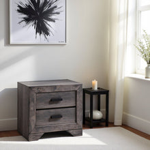 Gray Oak 2-Drawer Wooden Nightstand for Modern Bedroom Furniture