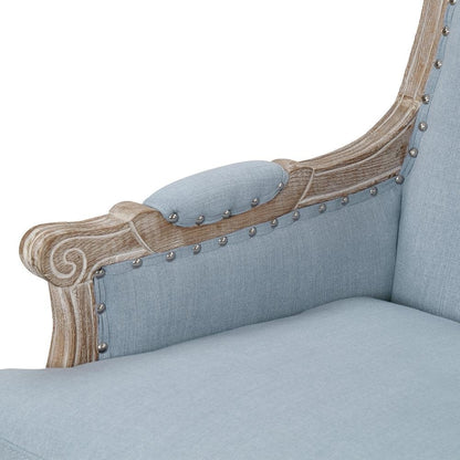 Elegant Blue Accent Chair with Plush Cushions for Living Room Comfort