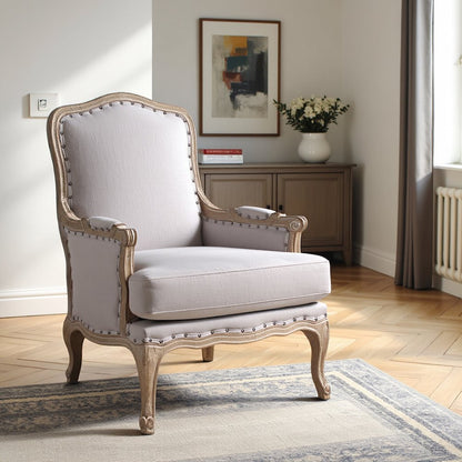 Gray Upholstered Accent Chair for Living Room or Bedroom Comfort Seating