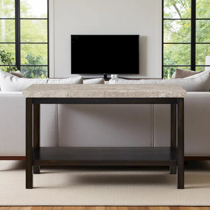 Elegant Console Table with Marble Top for Living Room and Entryway