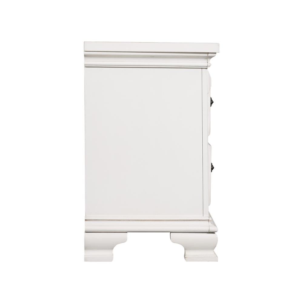 White 2-Drawer Wood Nightstand for Bedrooms and Small Spaces