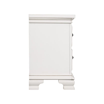 White 2-Drawer Wood Nightstand for Bedrooms and Small Spaces