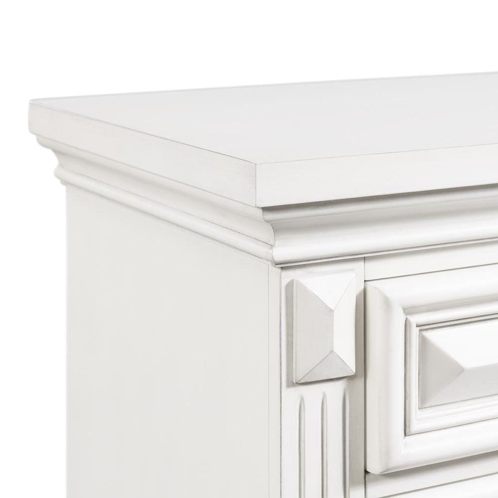 White 2-Drawer Wood Nightstand for Bedrooms and Small Spaces