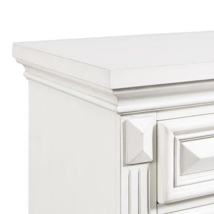 White 2-Drawer Wood Nightstand for Bedrooms and Small Spaces