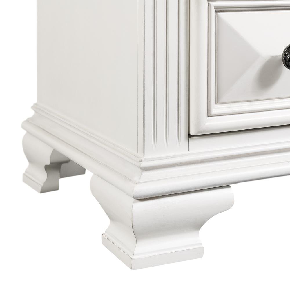 White 2-Drawer Wood Nightstand for Bedrooms and Small Spaces