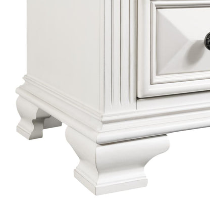 White 2-Drawer Wood Nightstand for Bedrooms and Small Spaces