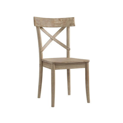 Beach-Tone Acacia Wooden X-Back Chair Set