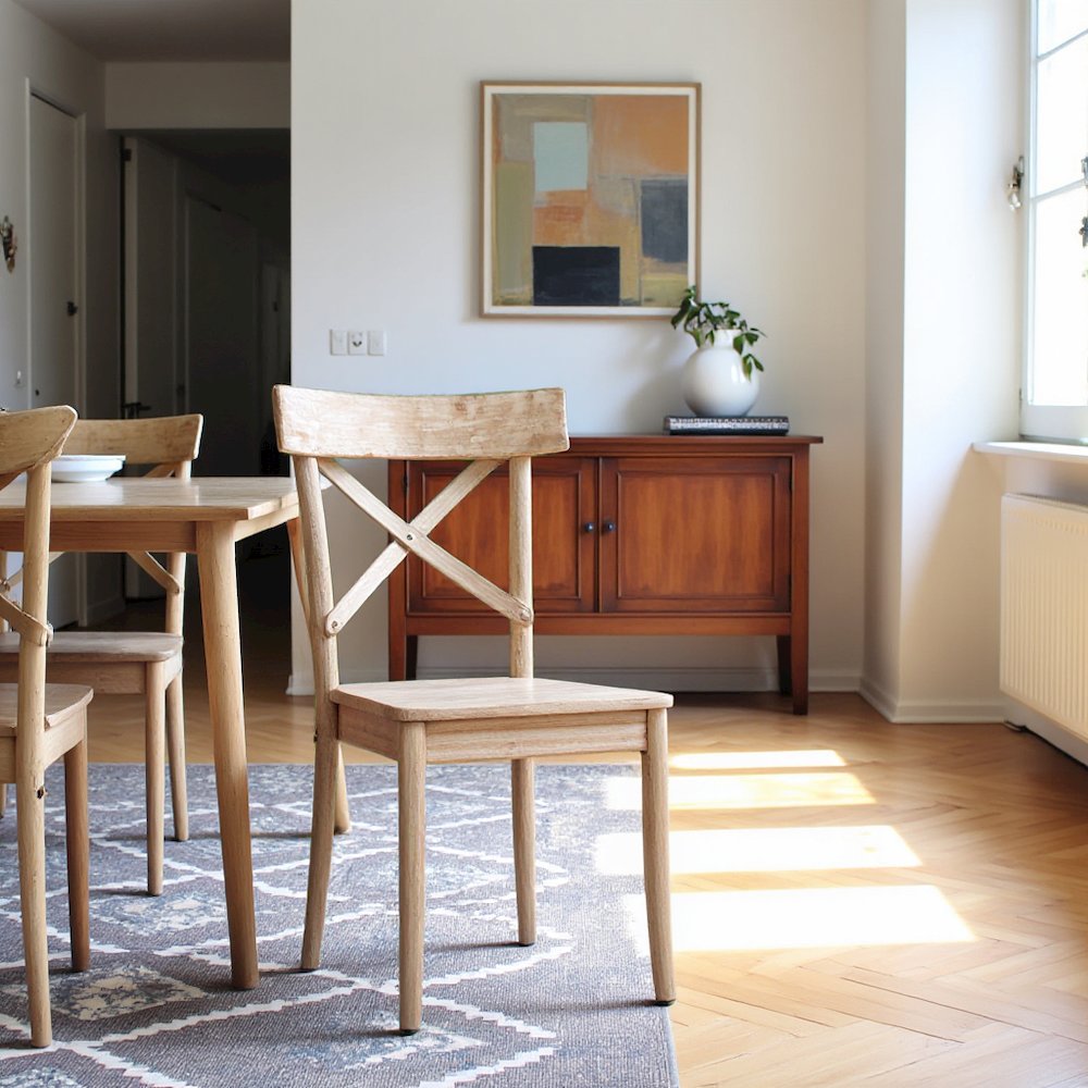 Beach-Tone Acacia Wooden X-Back Chair Set