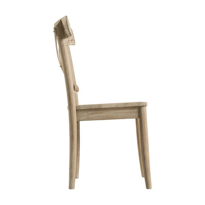 Beach-Tone Acacia Wooden X-Back Chair Set