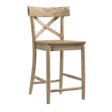 Beach Acacia Metal Counter Height Stool with Back