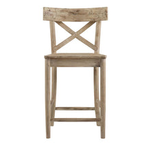 Beach Acacia Metal Counter Height Stool with Back