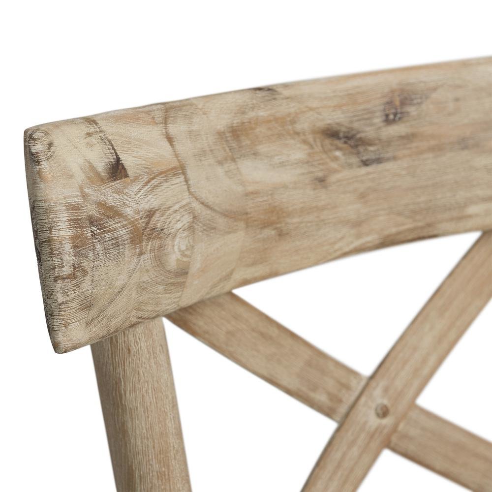Beach Acacia Metal Counter Height Stool with Back