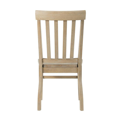 Natural Rubberwood Slat Back Dining Chair Set