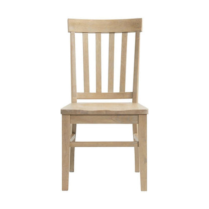 Natural Rubberwood Slat Back Dining Chair Set