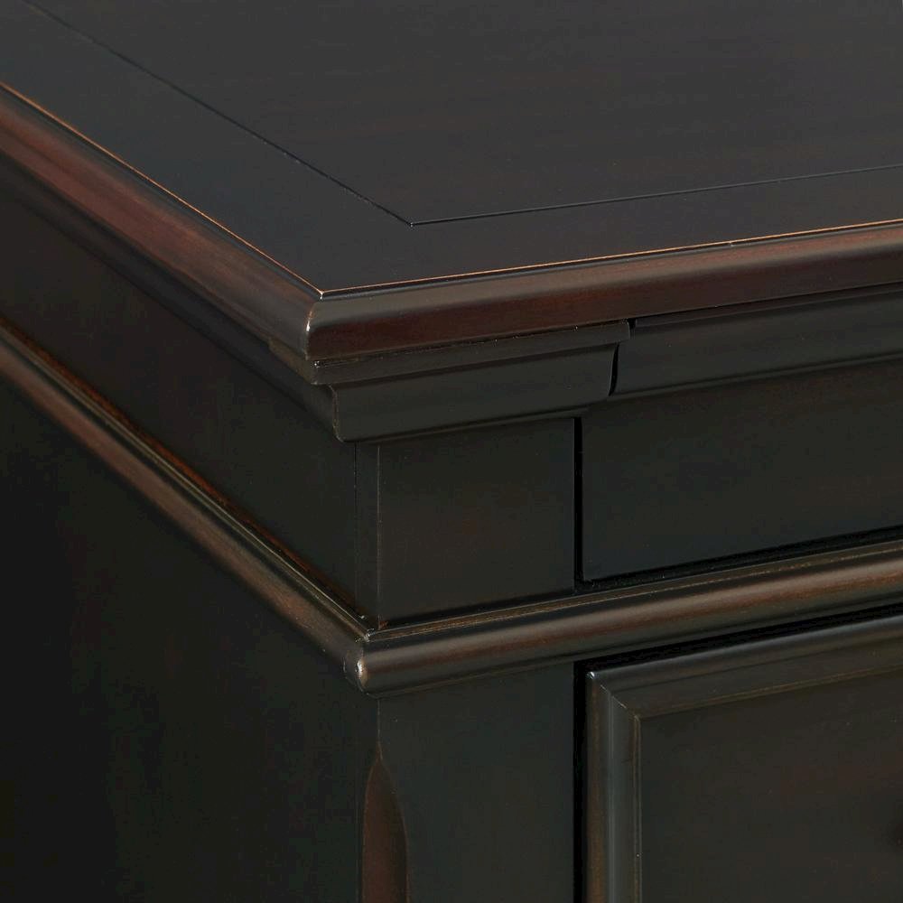 Black 3-Drawer Nightstand with USB Charging Ports
