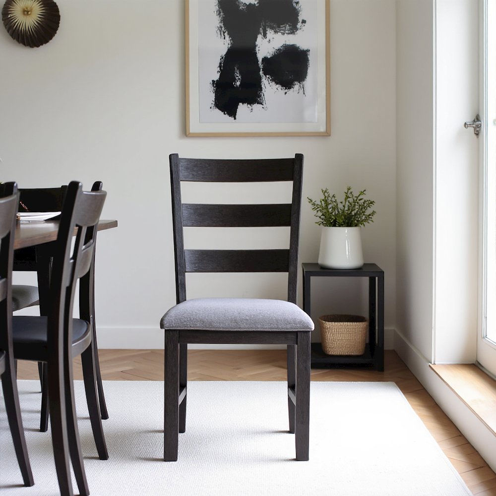 Compact Drop Leaf Dining Set with Table and Two Chairs in Gray Finish