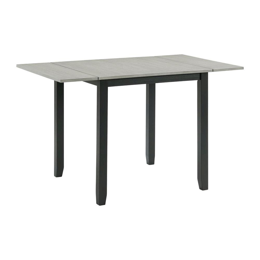 Compact Drop Leaf Dining Set with Table and Two Chairs in Gray Finish