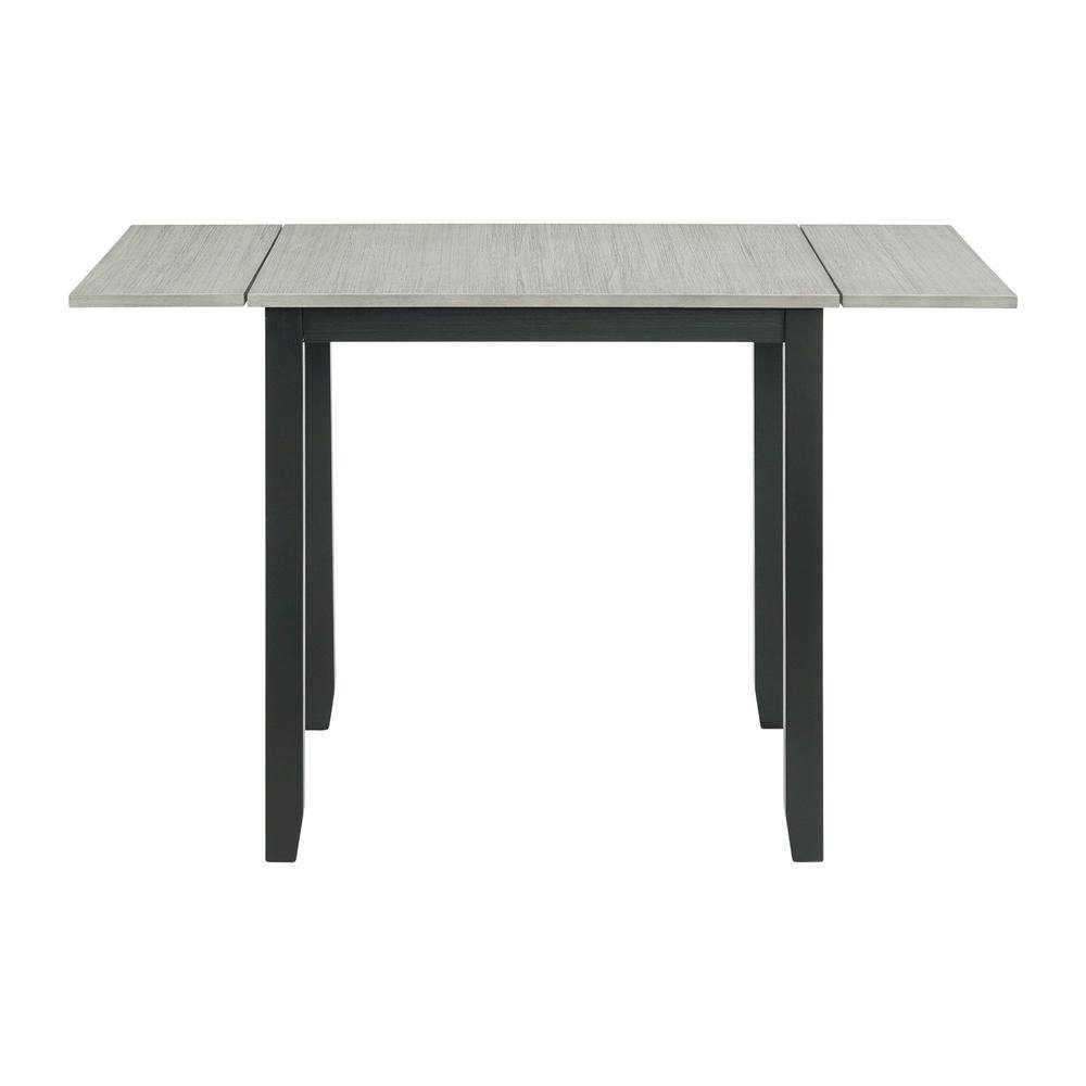 Compact Drop Leaf Dining Set with Table and Two Chairs in Gray Finish