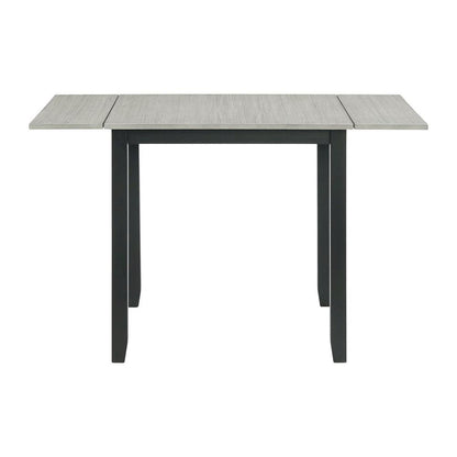 Compact Drop Leaf Dining Set with Table and Two Chairs in Gray Finish