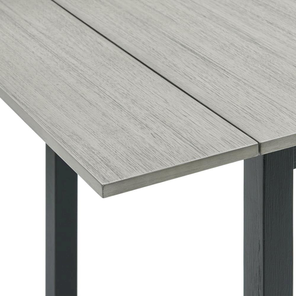 Compact Drop Leaf Dining Set with Table and Two Chairs in Gray Finish