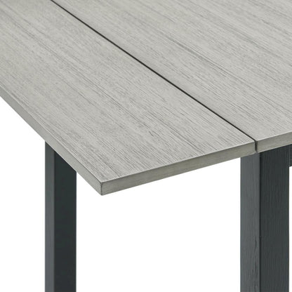 Compact Drop Leaf Dining Set with Table and Two Chairs in Gray Finish