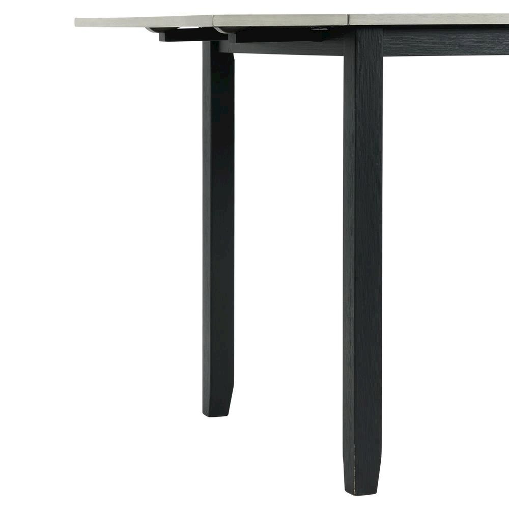Compact Drop Leaf Dining Set with Table and Two Chairs in Gray Finish