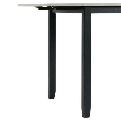 Compact Drop Leaf Dining Set with Table and Two Chairs in Gray Finish