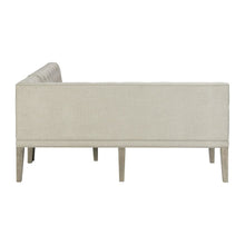 Gray Upholstered Settee Bench with Back for Dining or Lounge Seating