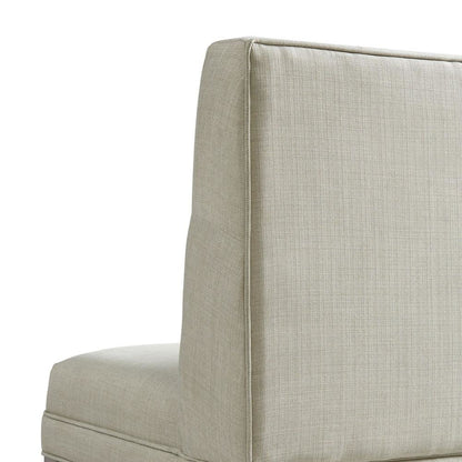 Gray Upholstered Settee Bench with Back for Dining or Lounge Seating