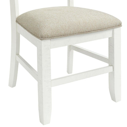 White Wooden Swirl Back Dining Chair Set