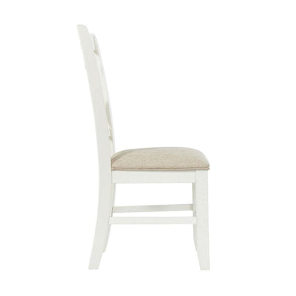 White Wooden Swirl Back Dining Chair Set