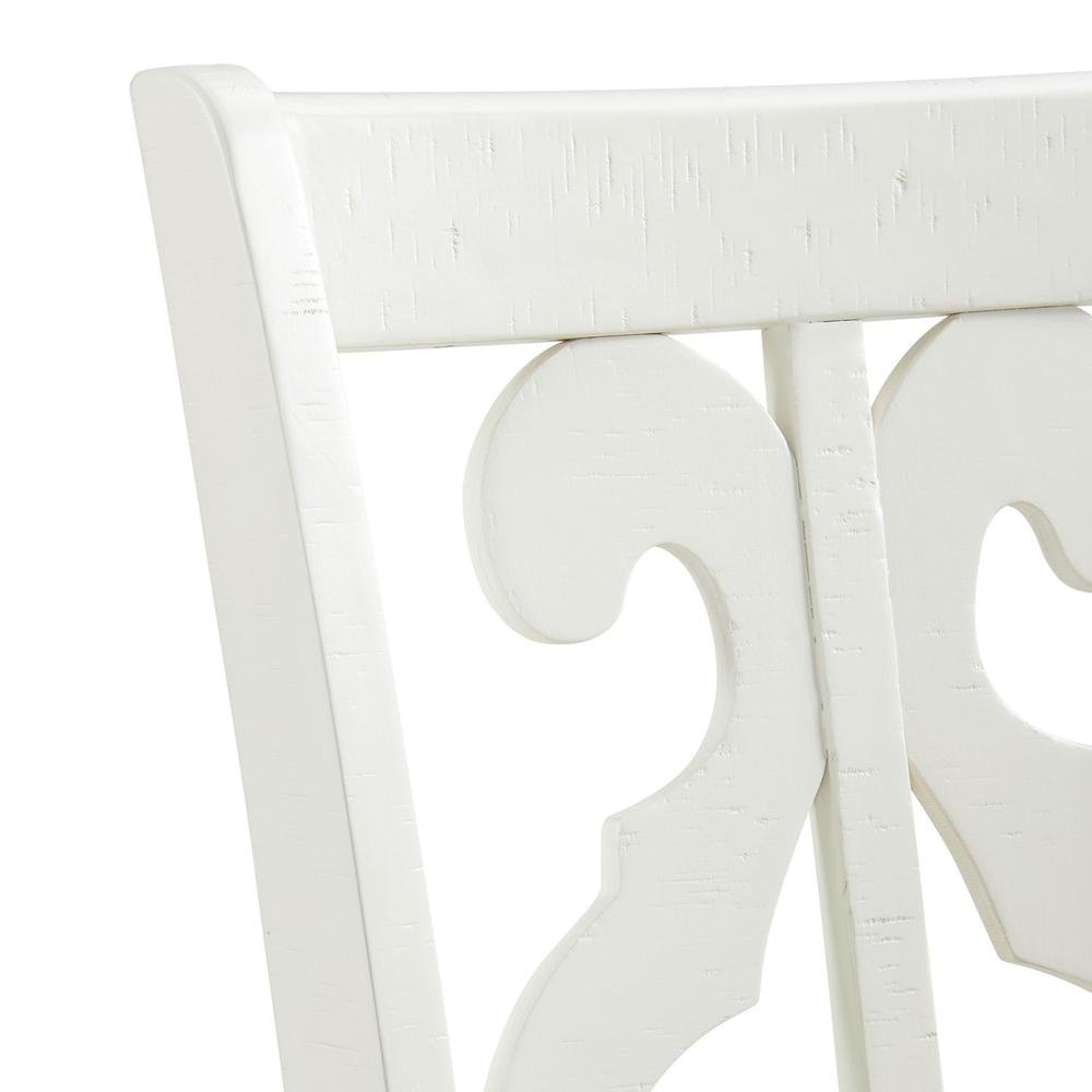 White Wooden Swirl Back Dining Chair Set
