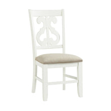 White Wooden Swirl Back Dining Chair Set