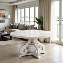 White Round Dining Table with Acacia Veneer Finish