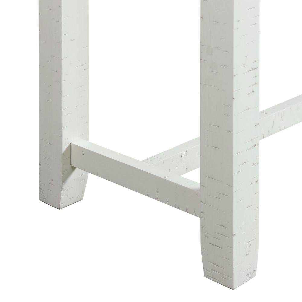 Bar Table and Chairs Set in White for Breakfast Nook or Living Areas