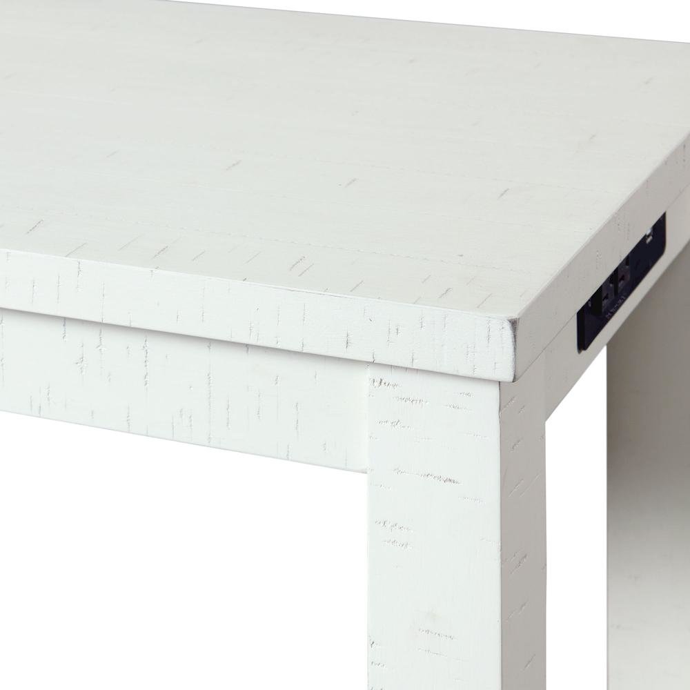 Bar Table and Chairs Set in White for Breakfast Nook or Living Areas