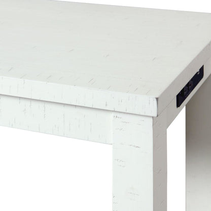 Bar Table and Chairs Set in White for Breakfast Nook or Living Areas