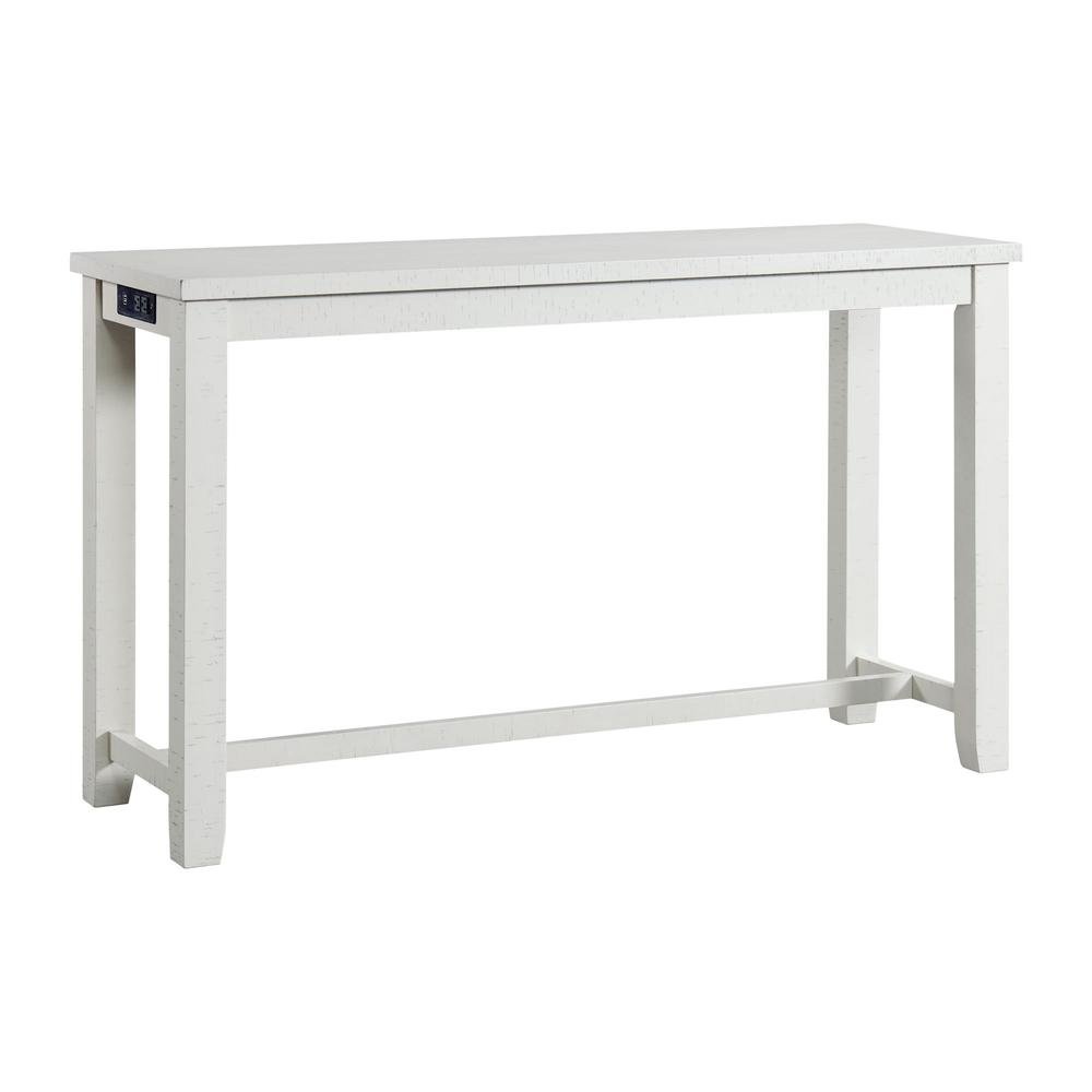Bar Table and Chairs Set in White for Breakfast Nook or Living Areas