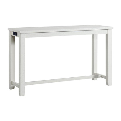 Bar Table and Chairs Set in White for Breakfast Nook or Living Areas
