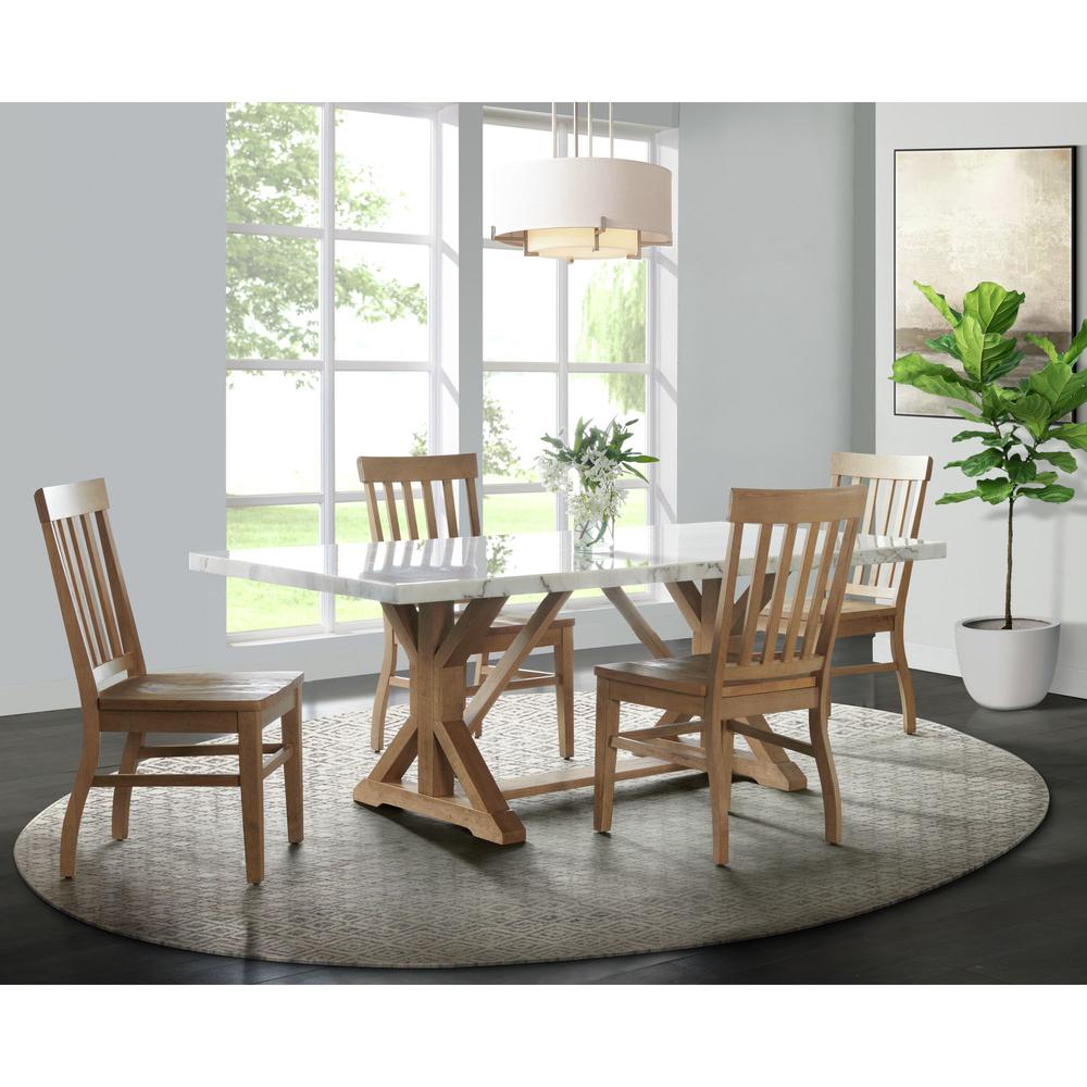 Liam 5PC Rectangular Dining Set in White-Table & Four Chairs