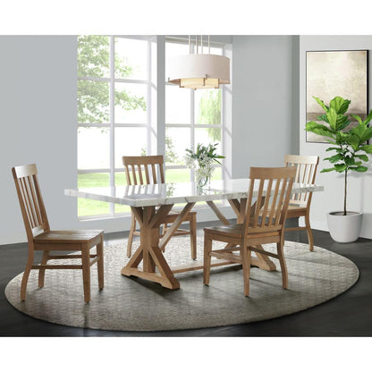 Liam 5PC Rectangular Dining Set in White-Table & Four Chairs