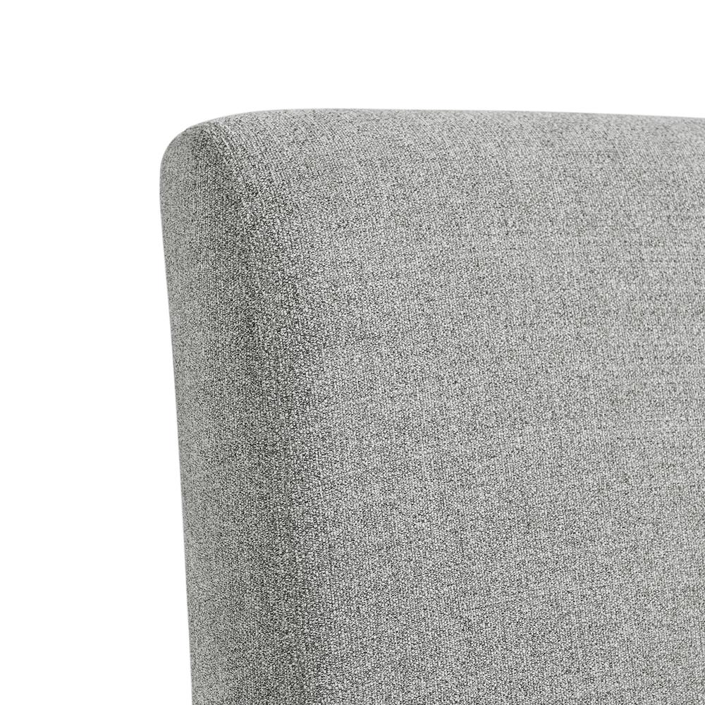 Gray Upholstered Dining Chairs Set of 2 with Solid Wood and Casters