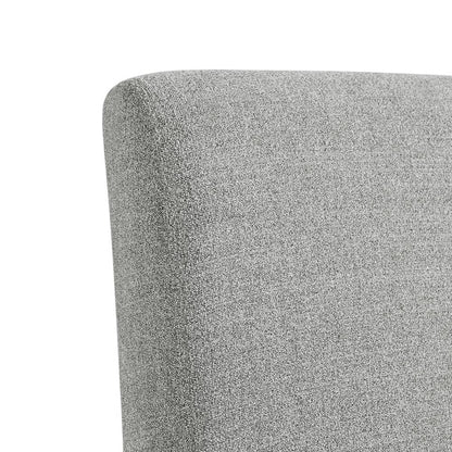 Gray Upholstered Dining Chairs Set of 2 with Solid Wood and Casters