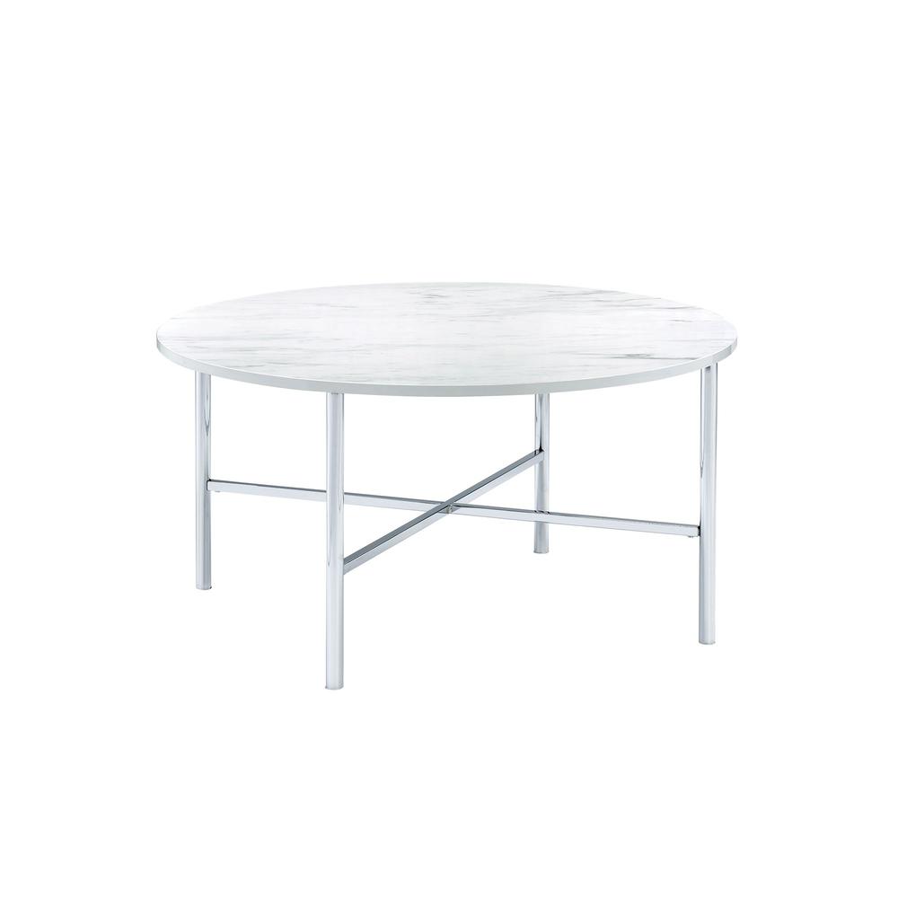 Elegant Coffee and End Table Set for Living Room, 3-Piece Chrome Finish