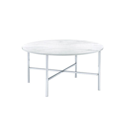 Elegant Coffee and End Table Set for Living Room, 3-Piece Chrome Finish